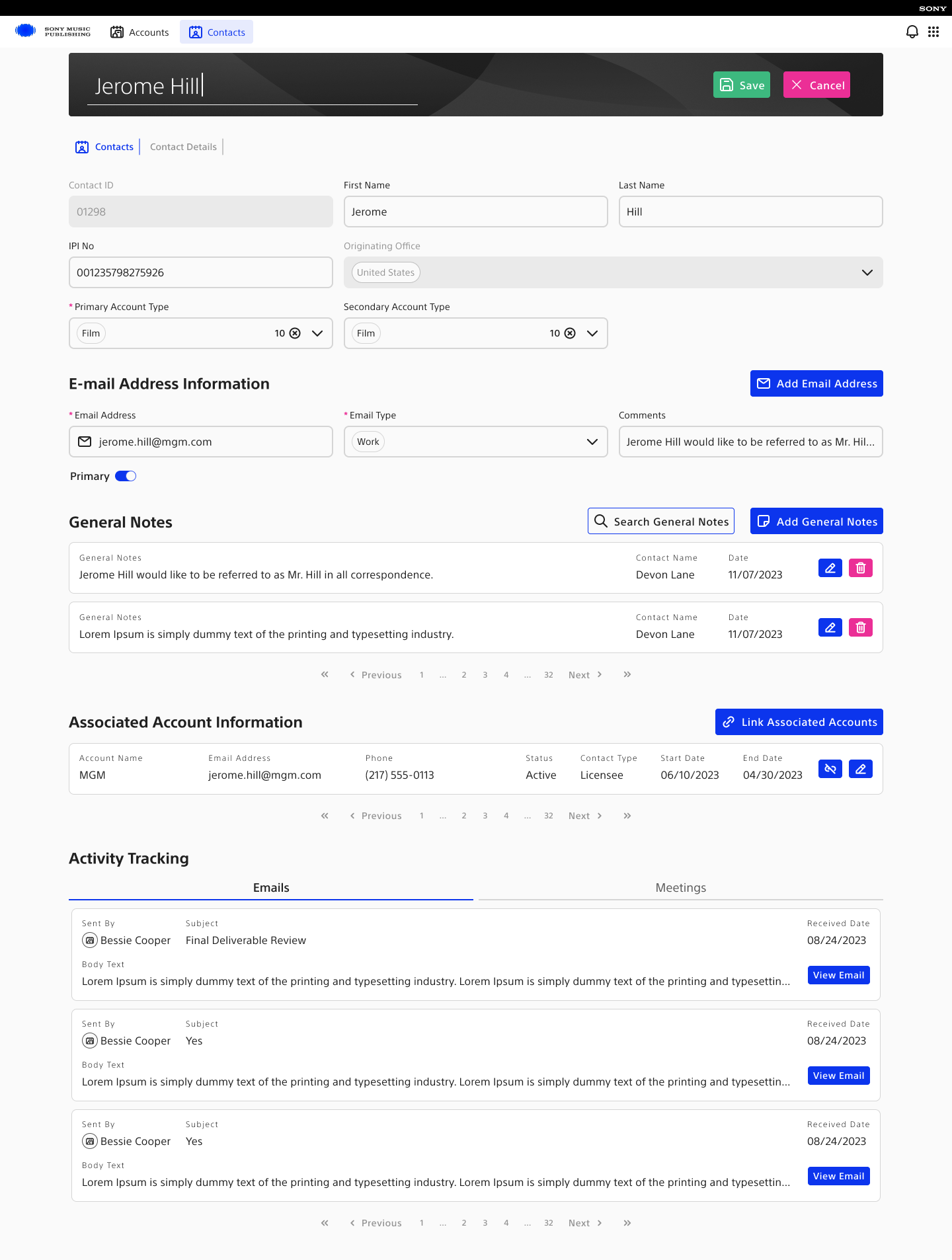 Contact details — add email